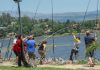 Concurso de pesca en el lago San Roque